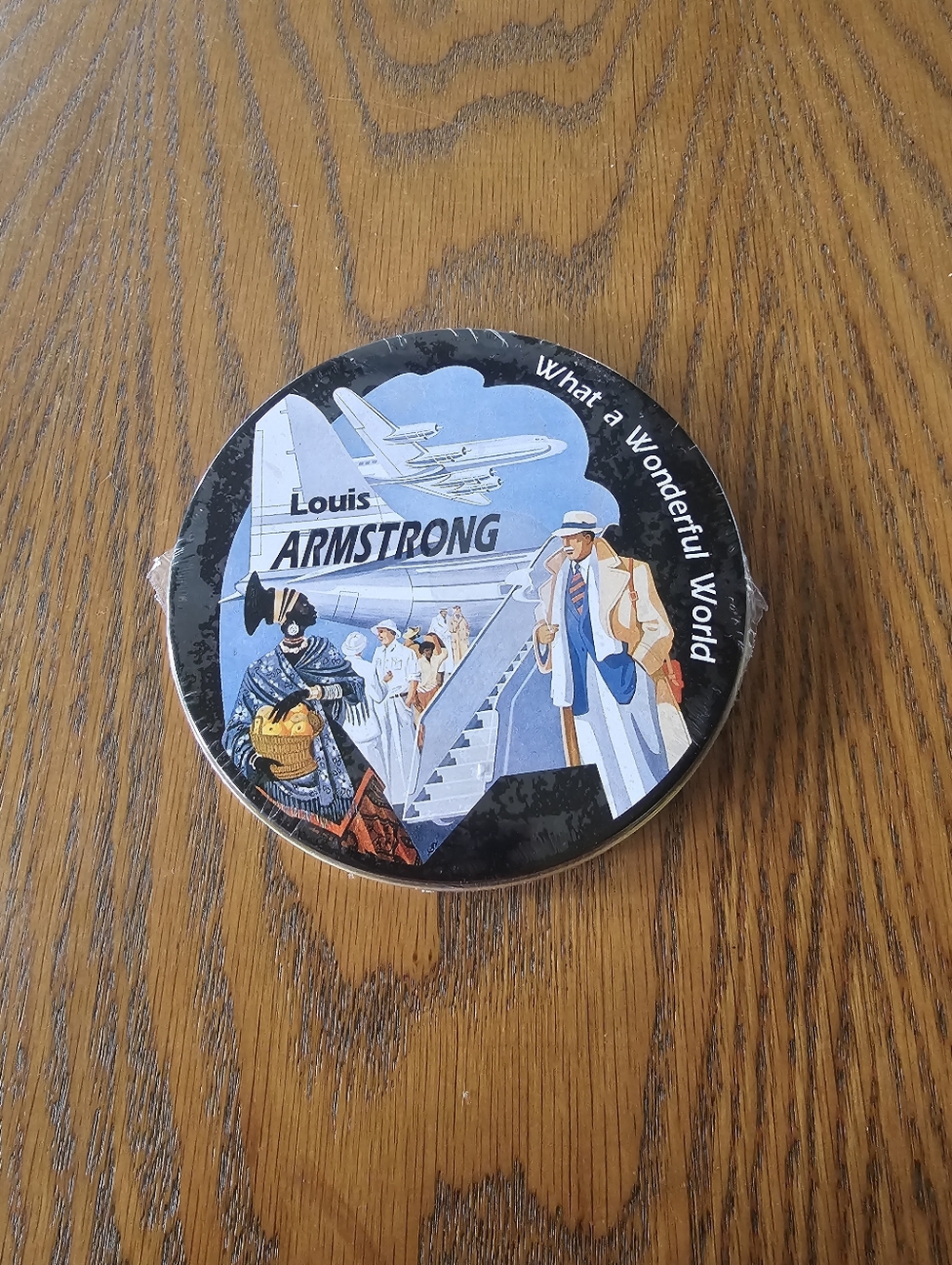 Sealed Louis Armstrong "What a Wonderful World" CD Collector Tin Vintage Theme